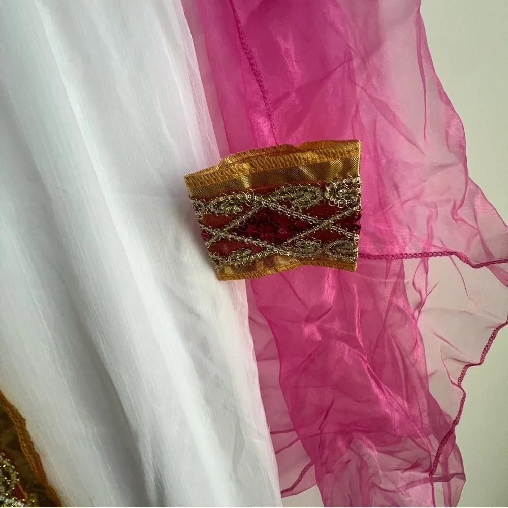 Cleopatra Costume Girls Large (10-12Y) Pink Gold Egyptian Queen Greek Goddess